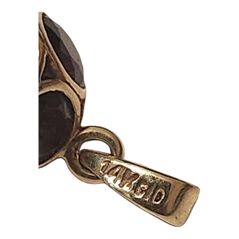 Clyde Duneier 14K Gold Round Garnet Ball January Charm Pendant CID Anniversary‎ - Picture 4 of 5